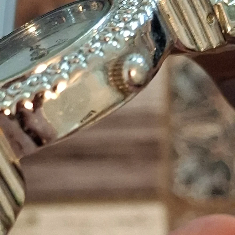 Cote d'Azur Two-Toned Cuff Watch With Rhinestones. *READ DESCRIPTION*